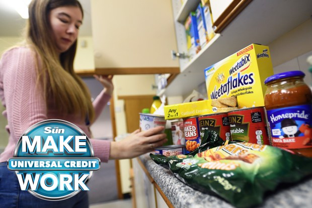 Woman using a food bank