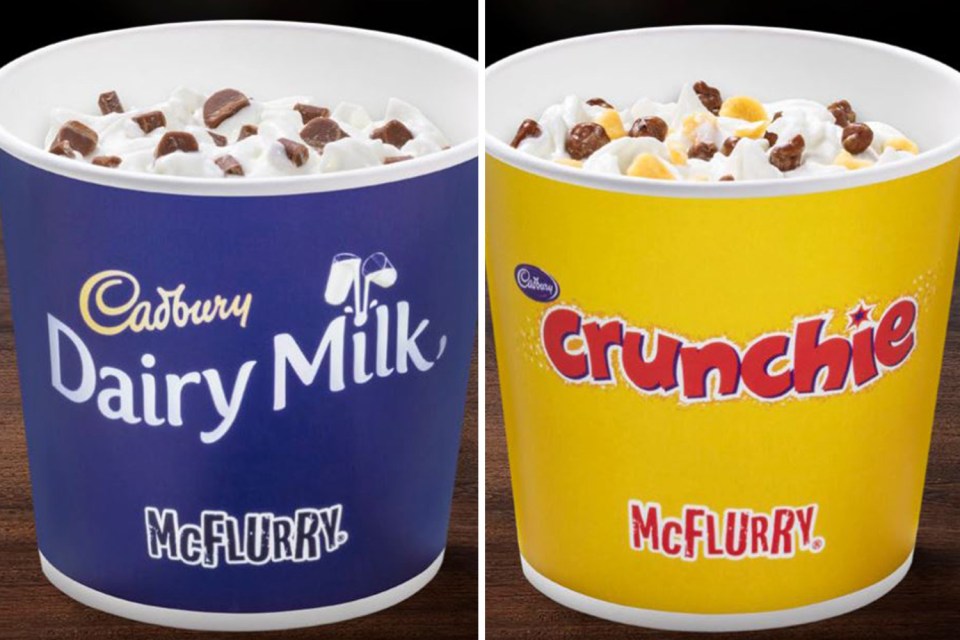  Dairy Milk and Crunchie flavoured McFlurries will soon disappear from the menu