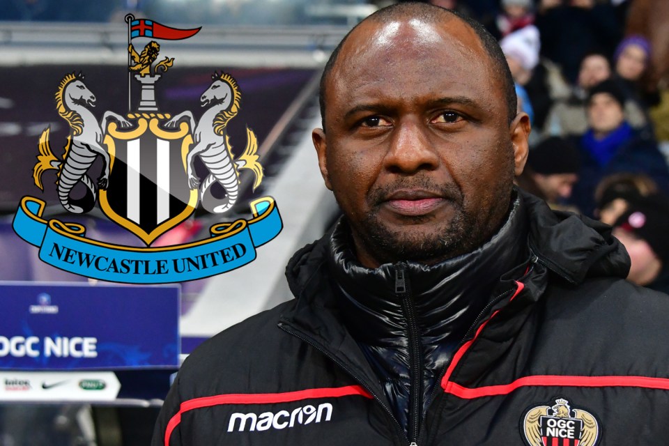 Nice gaffer Patrick Vieira is being considered by Newcastle to succeed Rafa Benitez