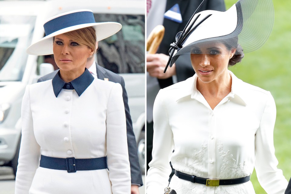  Melania followed in Meghan's footsteps with this crisp monochrome look