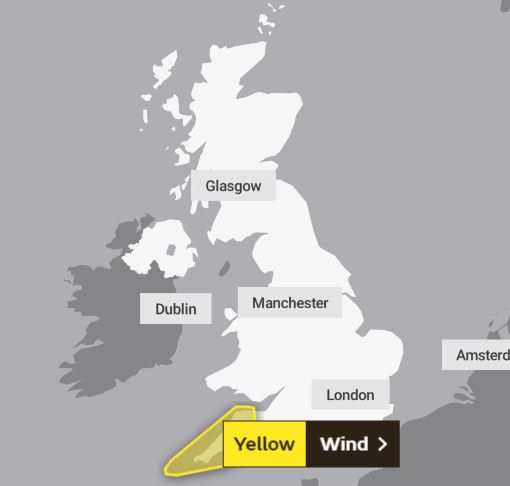  The Met Office has issued a severe weather warning for wind in the south-west for today and tomorrow