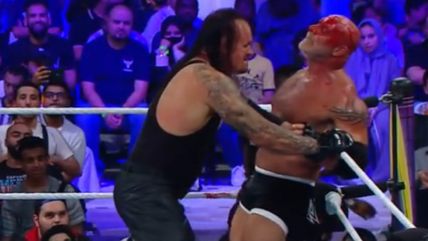 Shocking footage of a concussed Goldberg collapsing after his match with Undertaker has emerged online