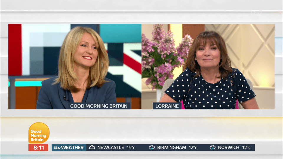  Lorraine Kelly was asked if she remembered working with Esther McVey when the MP appeared on Good Morning Britain earlier today