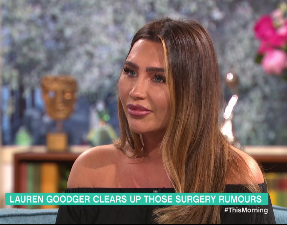  Lauren Goodger denied having bum implants when she appeared on This Morning