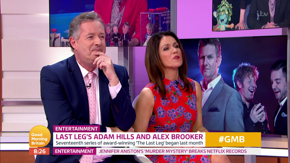  Piers claimed he was a fan of the show as Susanna moved the chat along