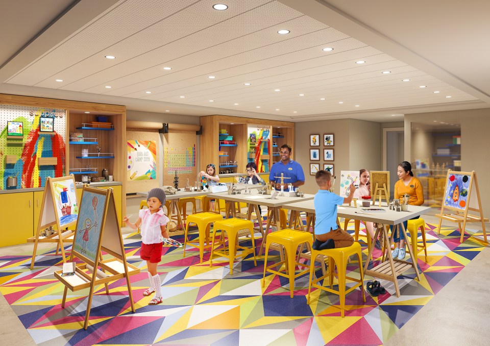  The cruise lines free child care space is also being refreshed