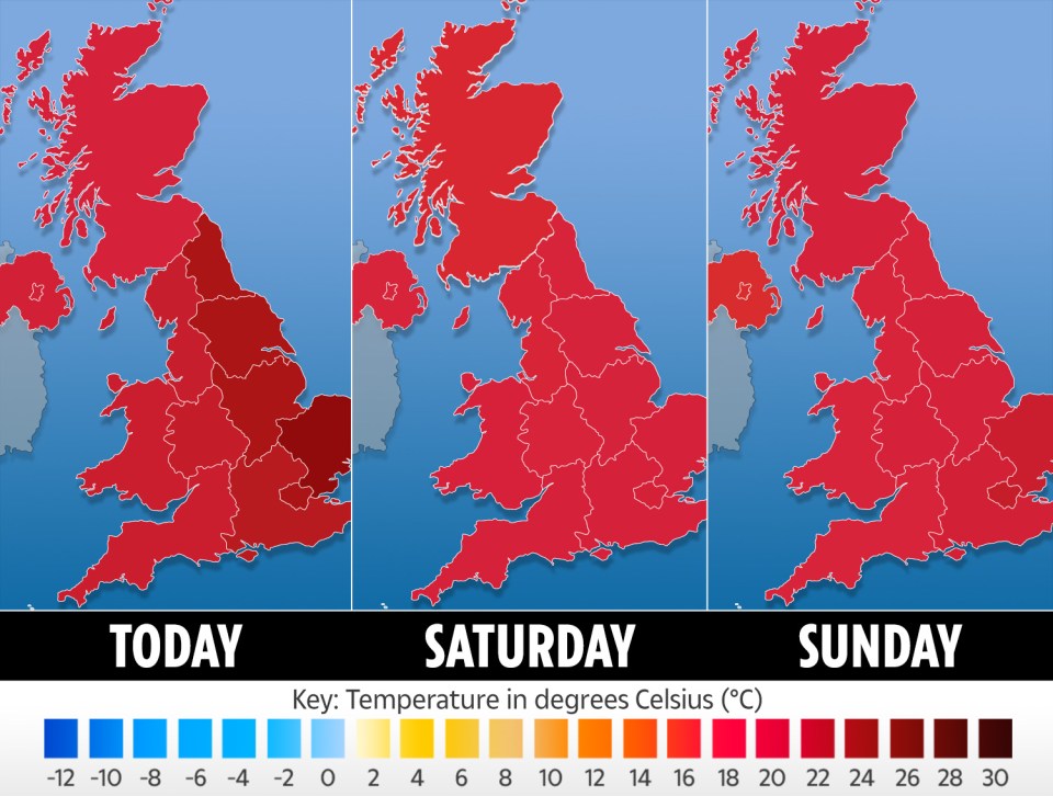  UK weather forecast today, tomorrow and Sunday