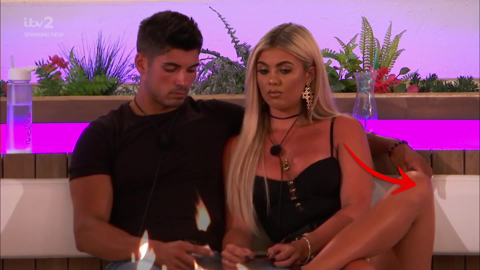  Love Island fans were left confused last night as a 'mystery leg' appeared next to Belle Hassan and Anton Danyluk in a bizarre moment