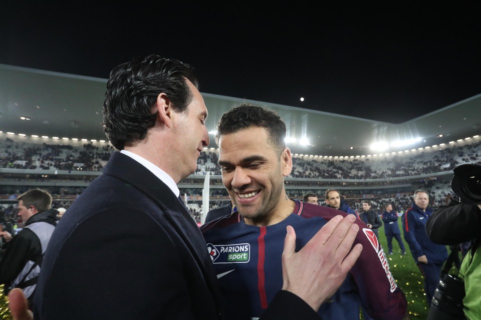  Alves worked under Emery for one season in Paris