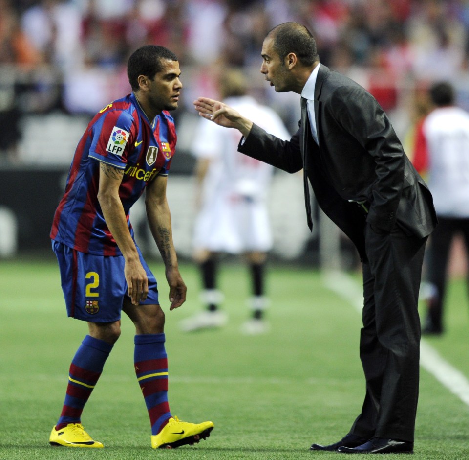  Pep and Alves enjoyed tremendous success together at Barcelona