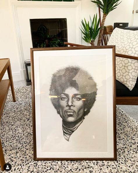  He has an array of prints including one of singer Prince