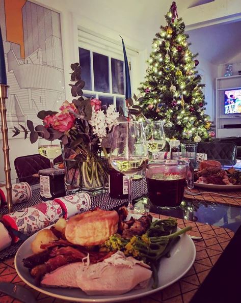  David shared a snap of his Christmas dinner from his dining table