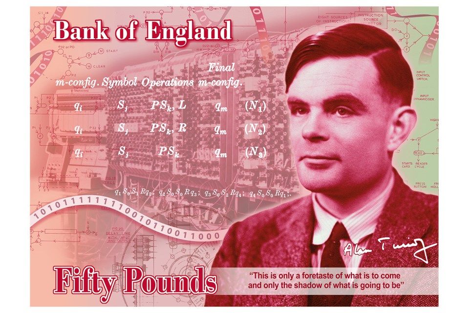  This is what the new £50 note featuring Alan Turing looks like