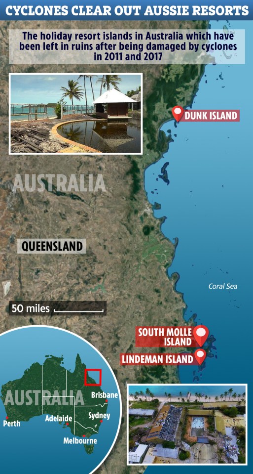  The islands which were badly damaged by cyclones