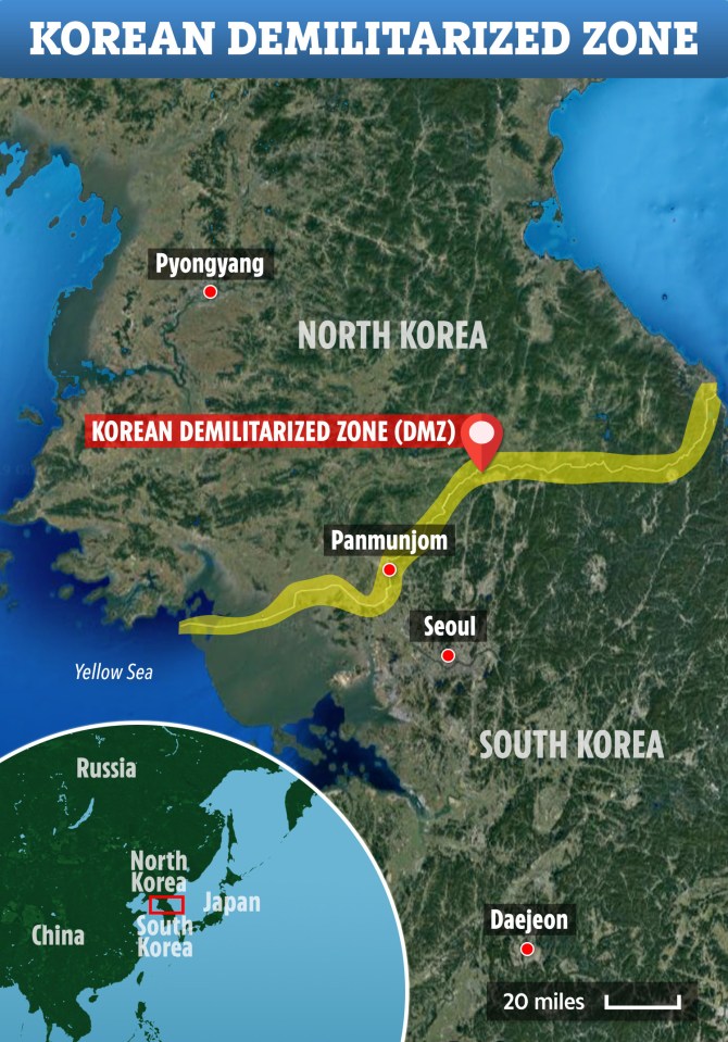  Radar spotted a trace of an unknown object flying over the Demilitarised Zone between North and South Korea