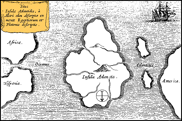  This 17th century map puts Atlantis in the middle of the Atlantic Ocean