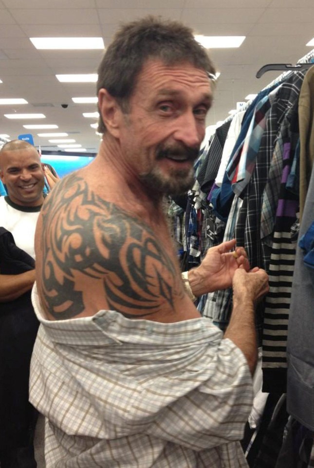 McAfee, pictured in 2012, was once on the run from US tax authorities