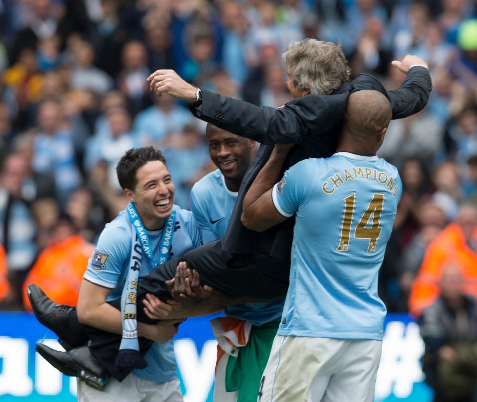  Samir Nasri and Vincent Kompany won two Premier League titles and the League Cup together at Man City