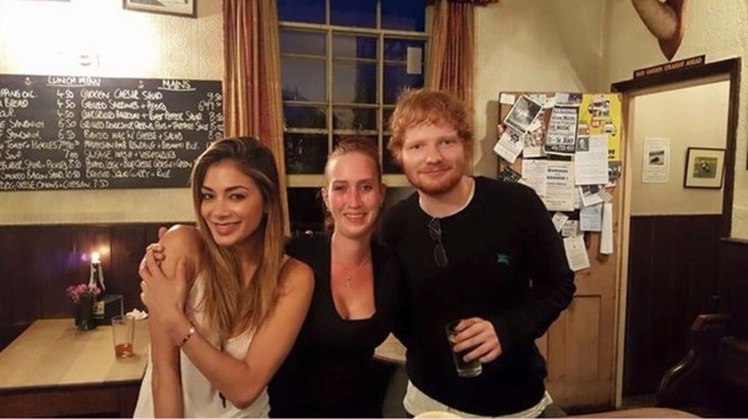  One barmaid was stunned to see Ed with pal Nicole Scherzinger