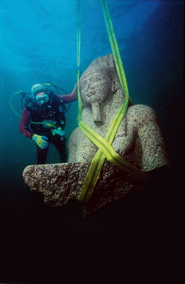  An ancient statue pulled from Heracleion as part of the research