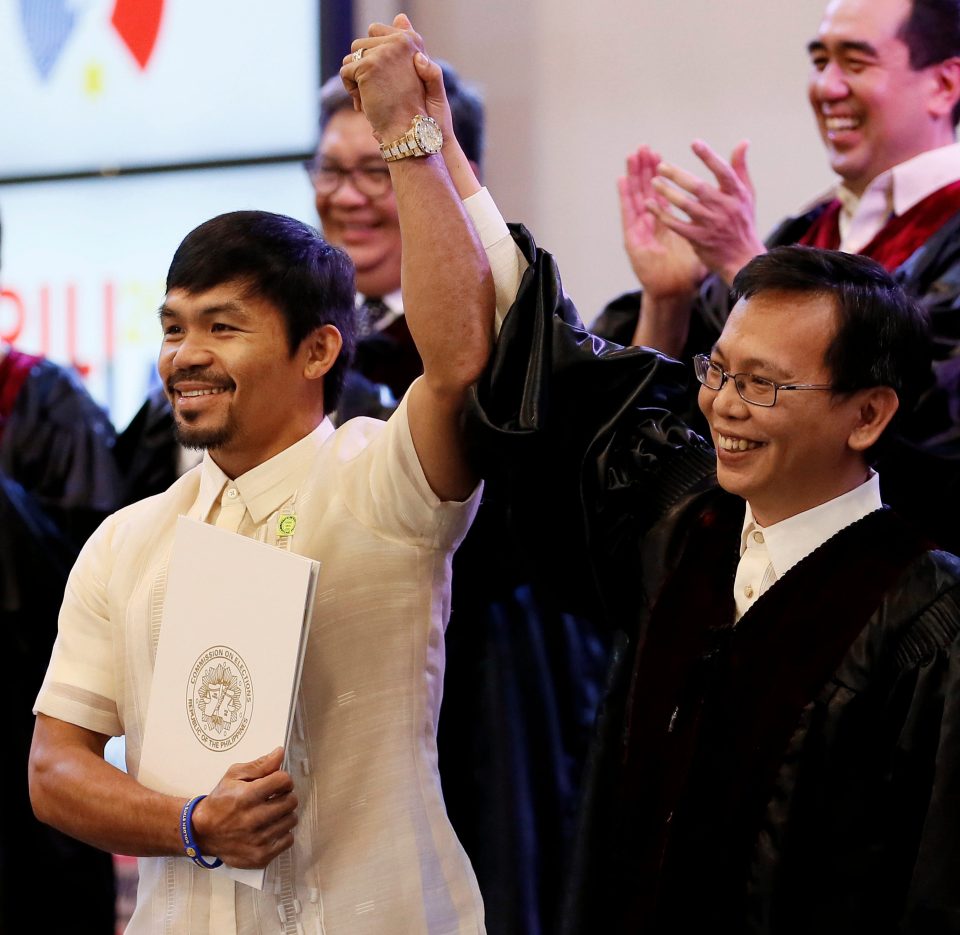  In 2016, Pacquiao became a senator in the Philippines