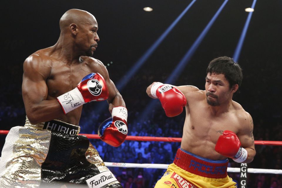  Mayweather outpointed Pacquiao in May 2015 in the biggest fight in boxing history