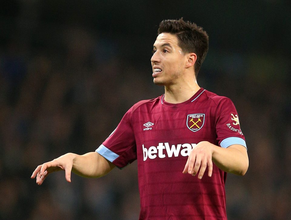  Nasri played only six matches for West Ham last season