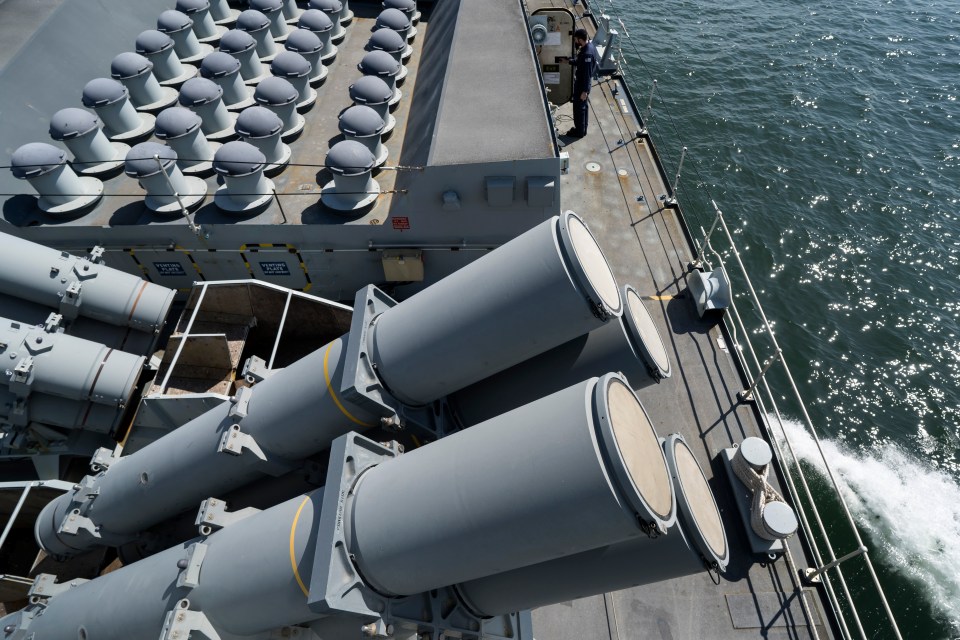  The British warship has torpedo defence systems on board