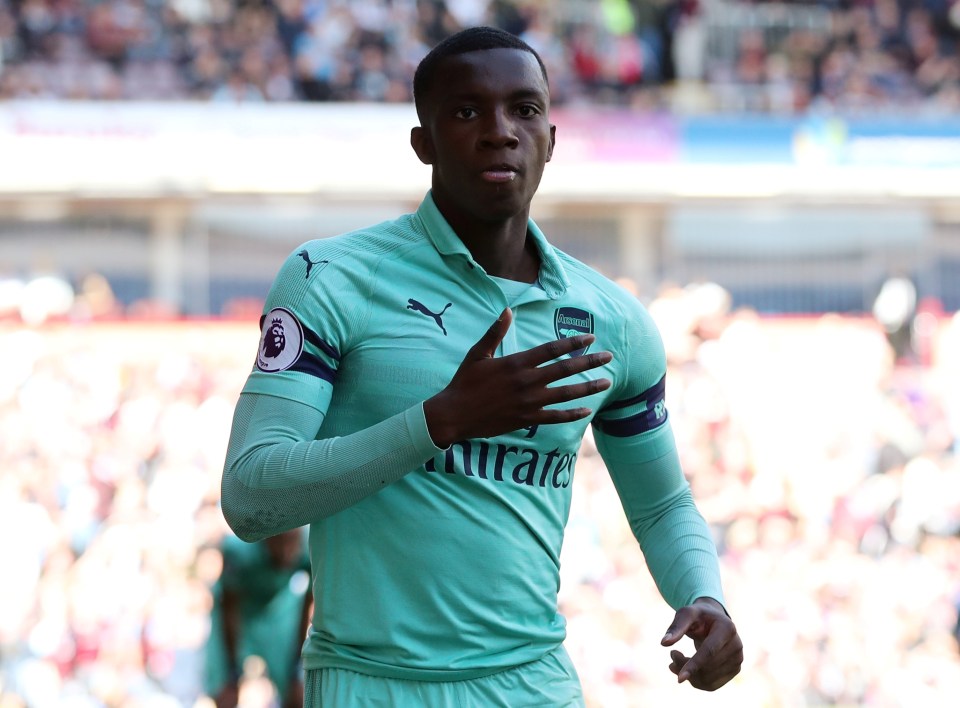 Nketiah scored his first goal for Arsenal 15 seconds after coming off the bench against Norwich in 2017