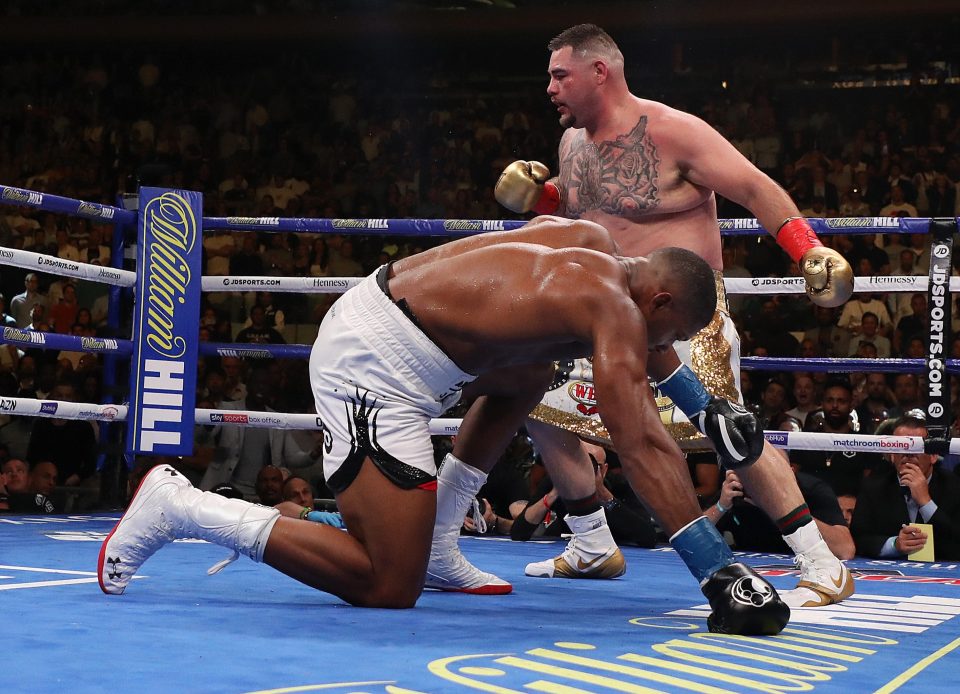  Joshua was floored four times against underdog hero Ruiz in New York