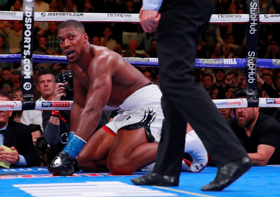  Anthony Joshua was floored four times last month as he lost his world titles in New York