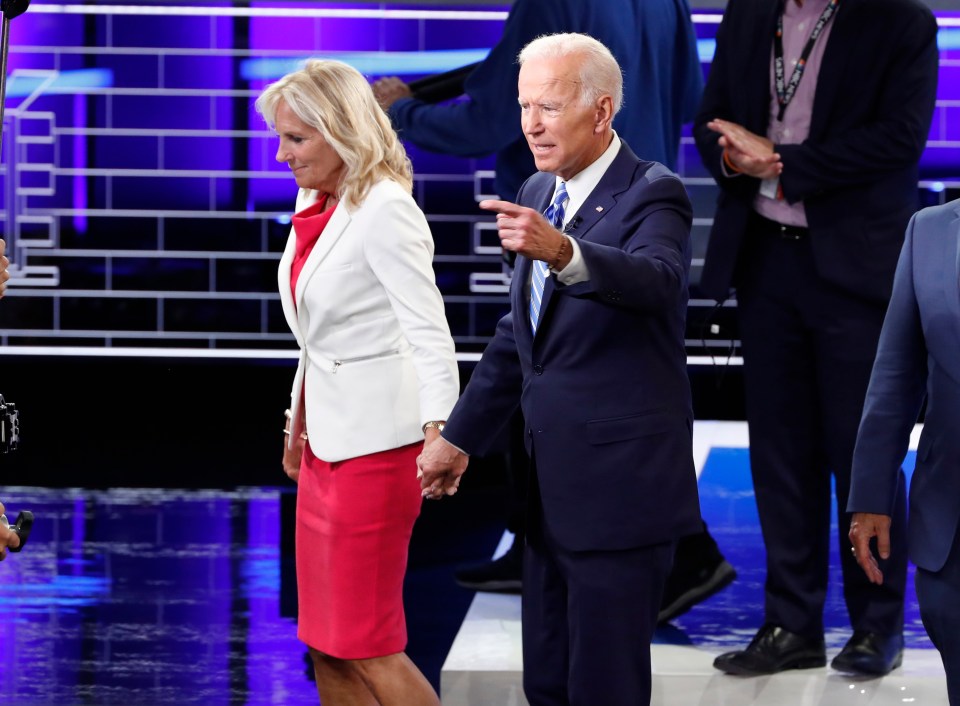  Mr Biden and his wife Jill after the debate