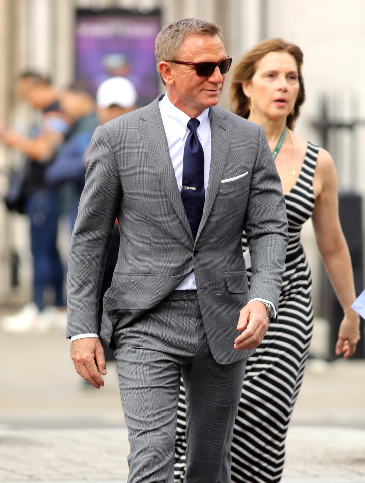 The actor seemed pleased to back on home turf to film the new James Bond movie