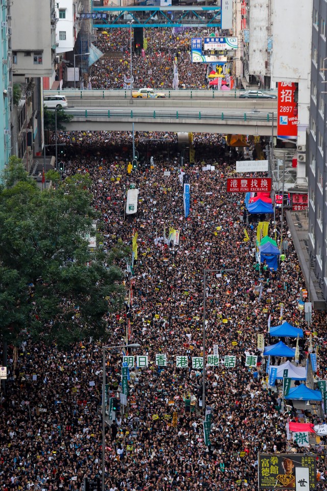  Hong Kong was once again brought to a standstill by a huge demonstration