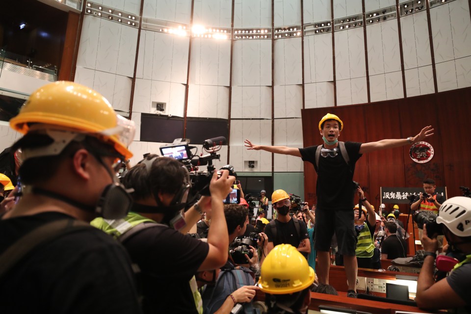  Once inside, the occupied they parliament's central chamber