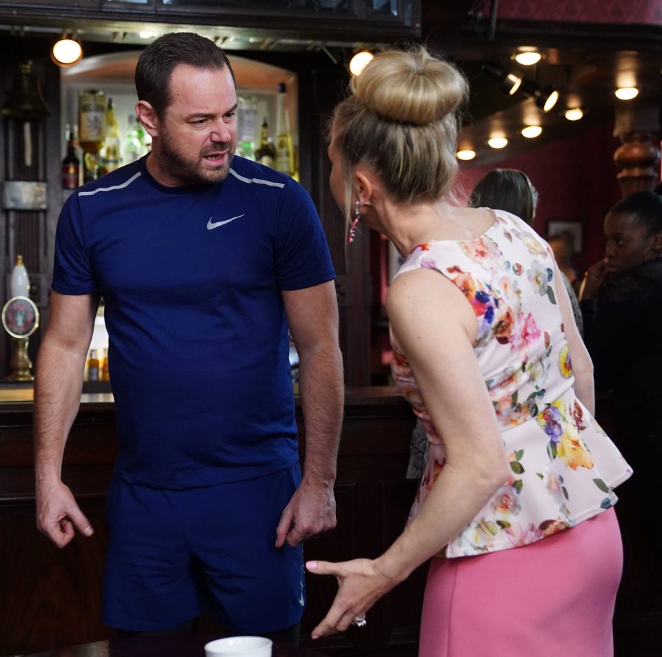  Danny plays Mick Carter in Eastenders, alongside on-screen wife Linda, played by Kellie Bright