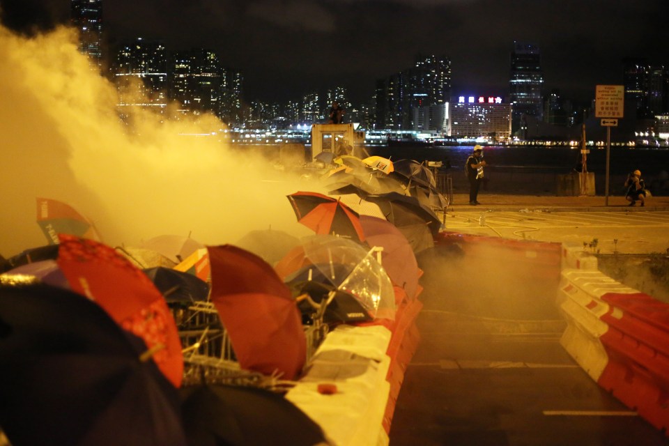  Demonstrations have been carrying umbrellas, as they did in protests in 2014