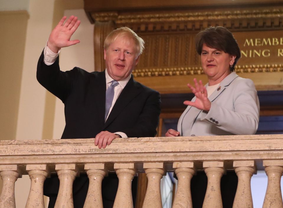  Boris had dinner with DUP allies including Arlene Foster to try and shore up support with his party