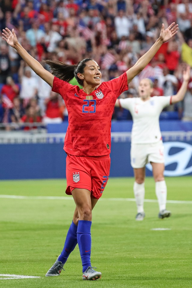  Christen Press had given the Stars and Stripes an early lead against England