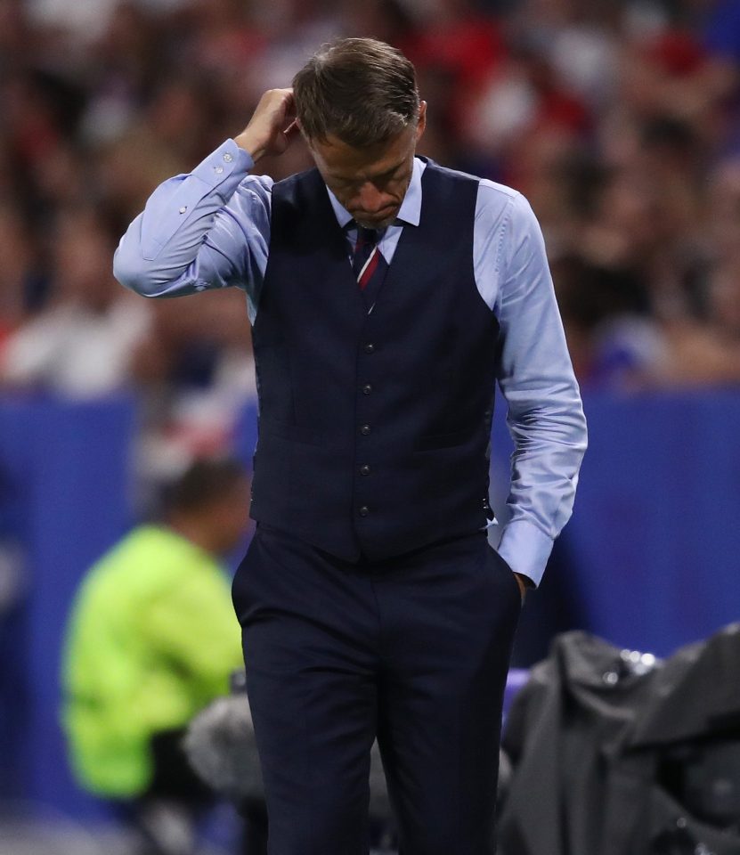  Phil Neville and his team suffered agony in Lyon as their World Cup dreams were ended