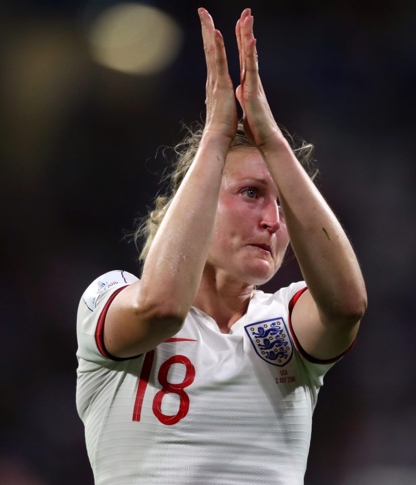  Ellen White could not hold back the tears after England's dreams were shattered by the US