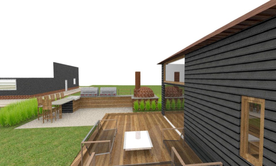  He plans to create an outdoor kitchen fitted with BBQs and a pizza oven