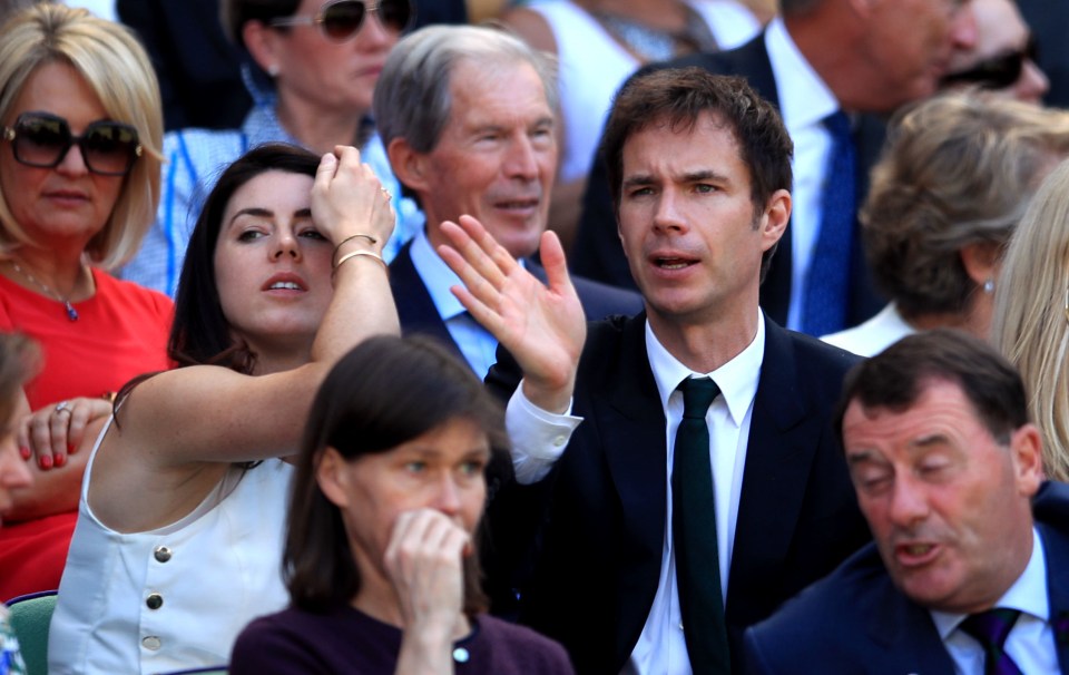 James D’Arcy in the royal box of centre court on day four of the Wimbledon Championships at the All England Lawn Tennis and Croquet Club