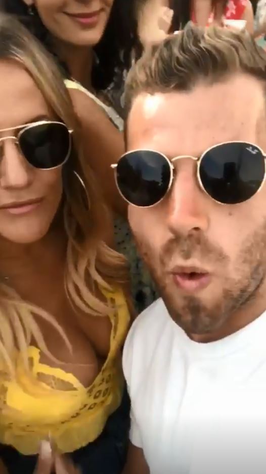  Caroline Flack enjoys night out with handsome Bradley Simmonds