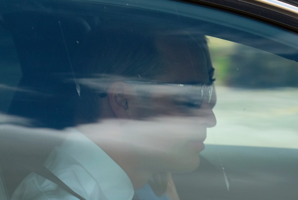  Prince William arriving for the christening with Kate