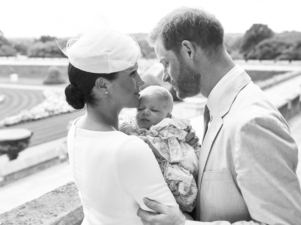  The breathtaking image shows Prince Harry, Meghan Markle and their two-month-old son, Archie