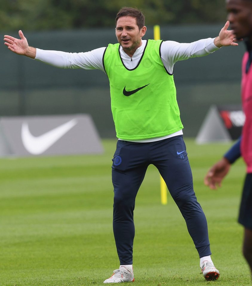  Frank Lampard showed off his skills as he worked up a sweat in training with his Chelsea squad