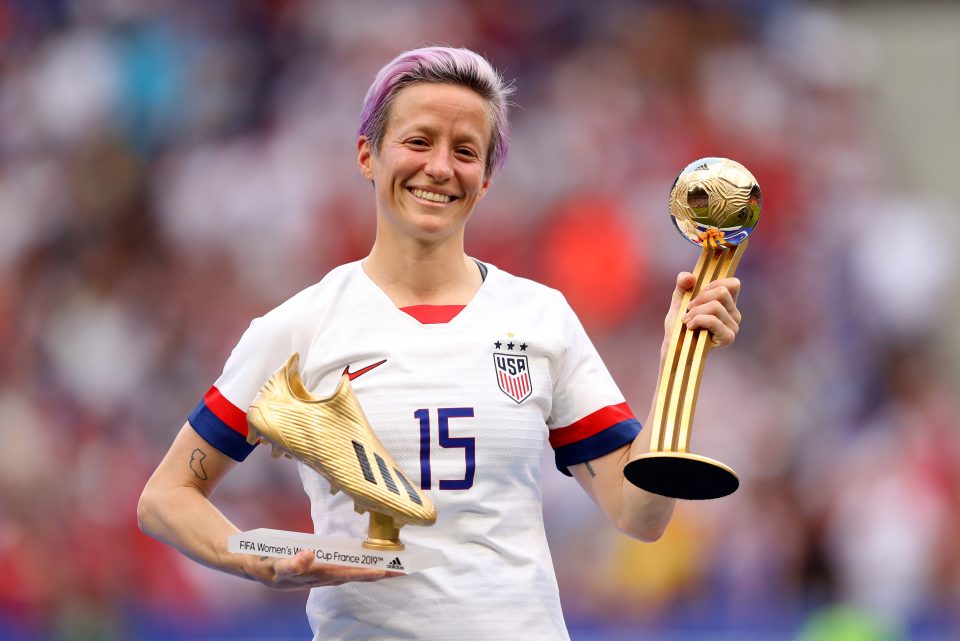  Rapinoe took home the Golden Boot and Golden Ball, England's Lucy Bronze winning the Silver Ball and Ellen White the Bronze Boot