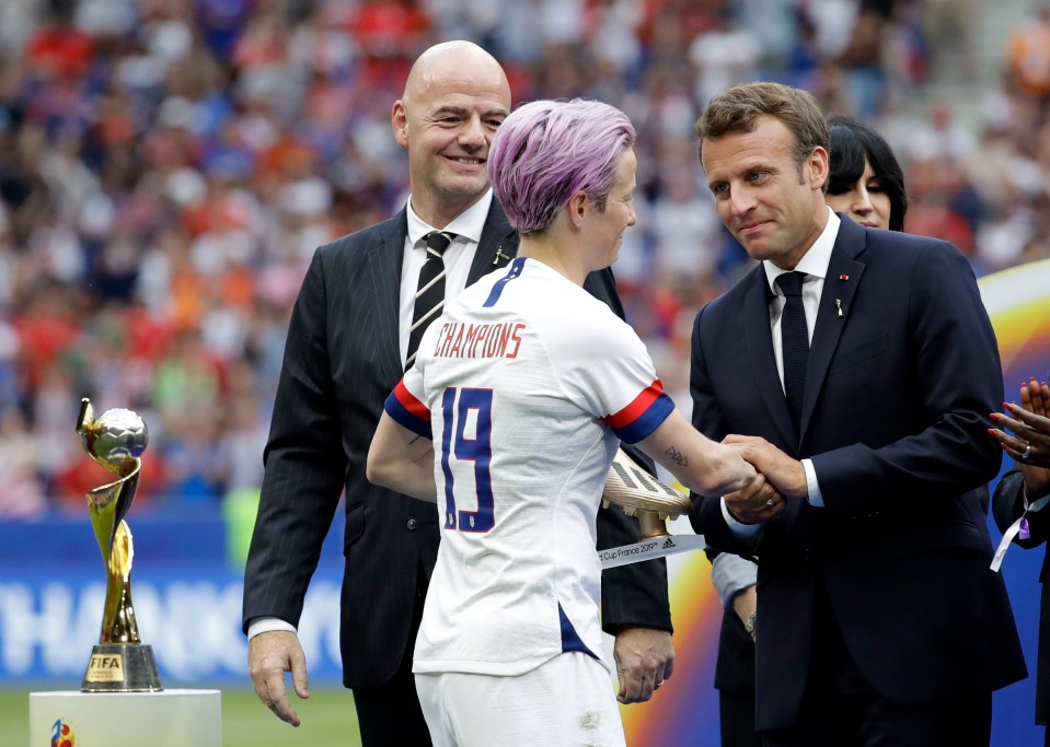  French president Emmanuel Macron and FIFA chief Gianni Infantino handed out the gongs