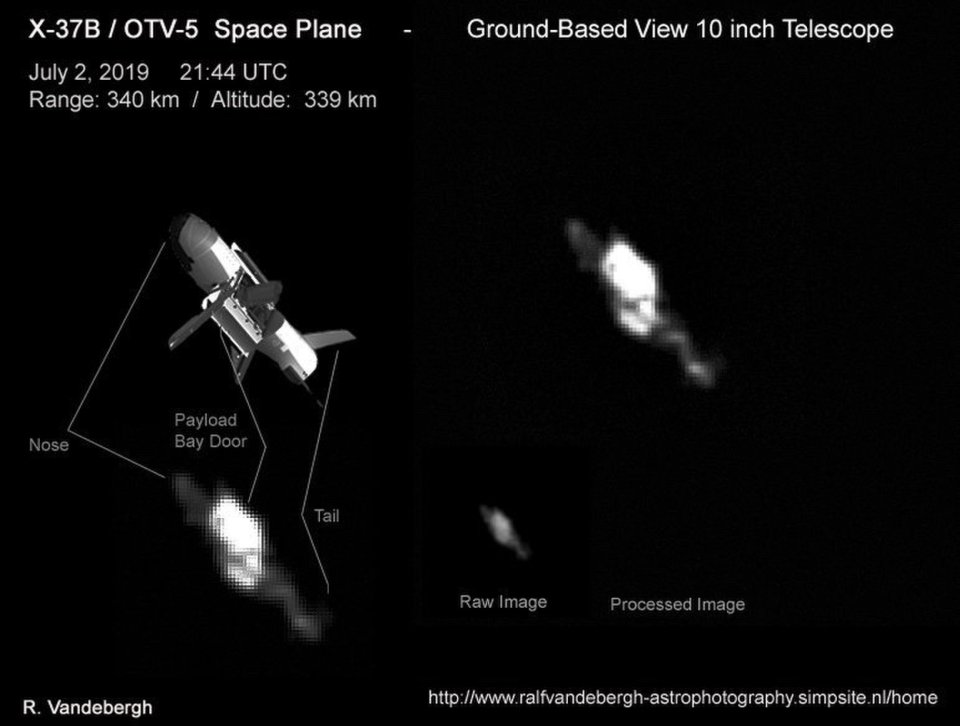  A space photographer captured fuzzy shots of the X37B space plane in July